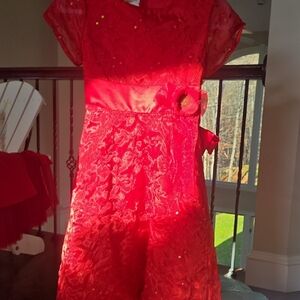 Bonnie Jean Sparkling Red Formal Dress